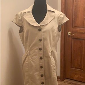 Tan button down dress